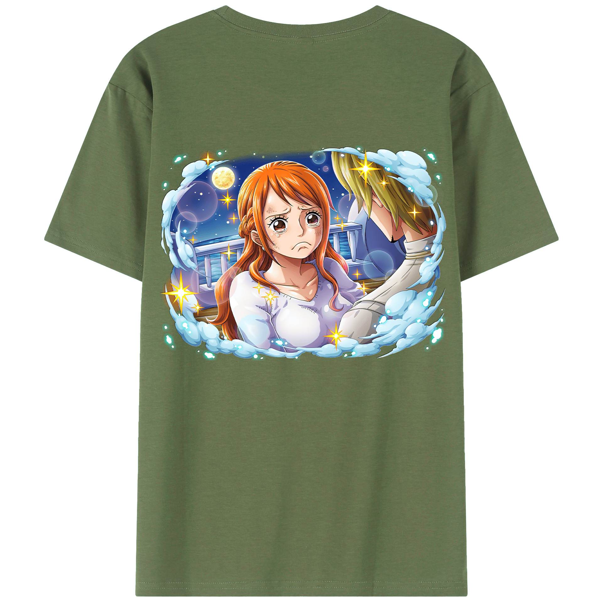 （画像用） ワンピース ナミ ONE PIECE Nami 綿100％ メンズ半袖Tシャツ（バックプリント） 通気性